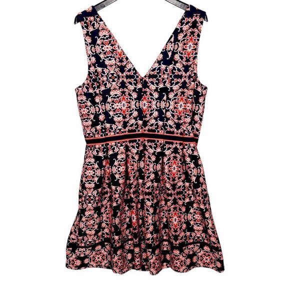 Vince Camuto Dresses & Skirts - Vince Camuto Skater Dress Size 18 Sleeveless Pleated Fit & Flare Damask Jersey
